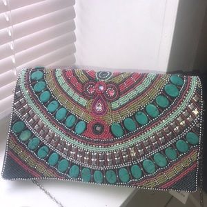 Bcbg Embellished soft clutch!
